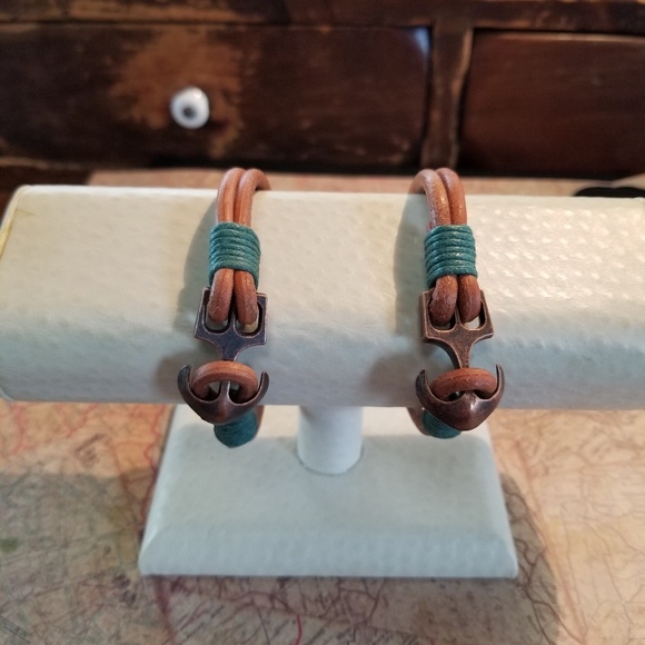 Anchor/Nautical leather bracelet - Picture 6 of 6